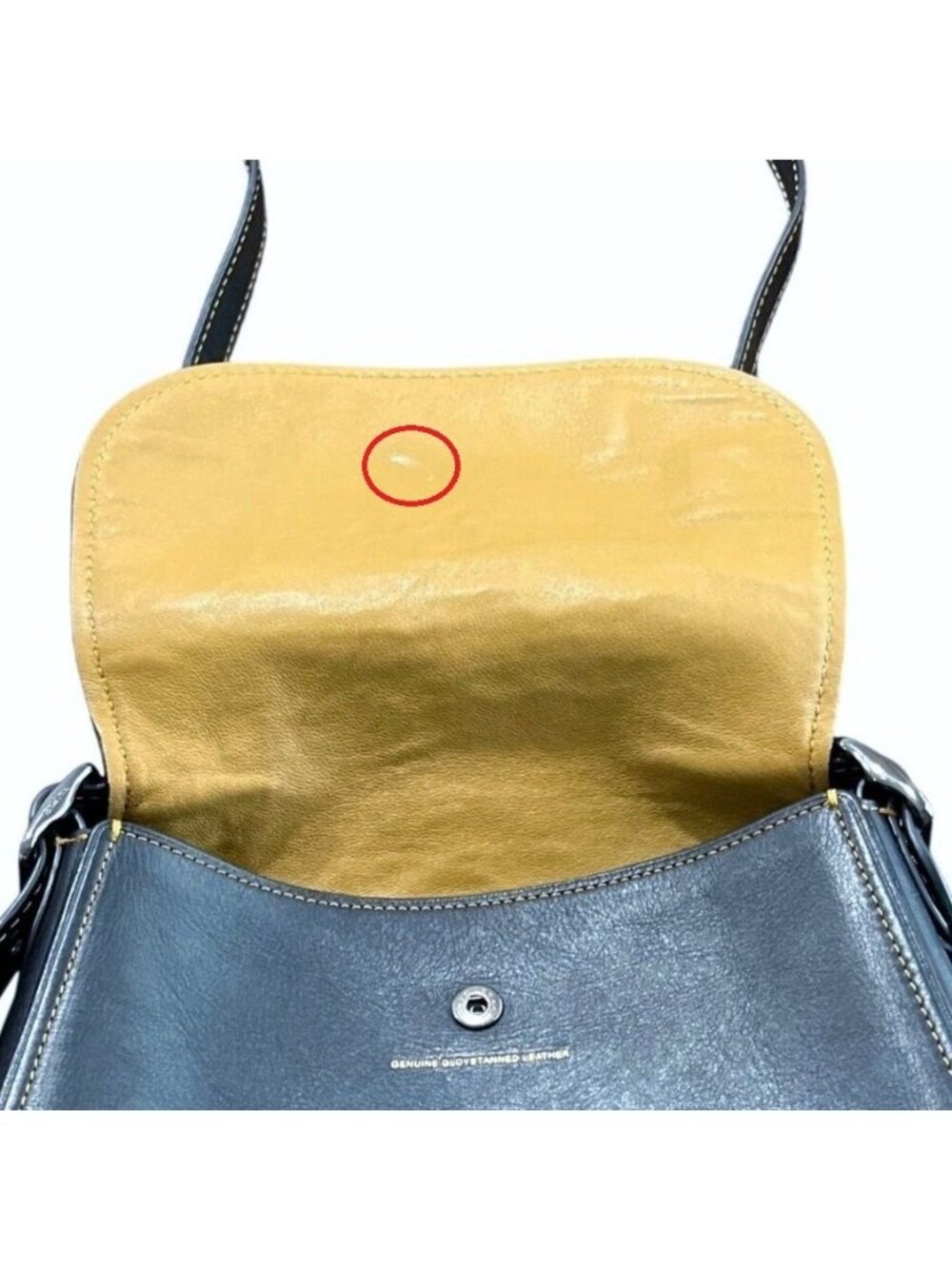 Coach 1941 Black Glove Tan Leather Saddle Shoulder Bag 20115 Yellow-Stitching - Picture 5 of 9